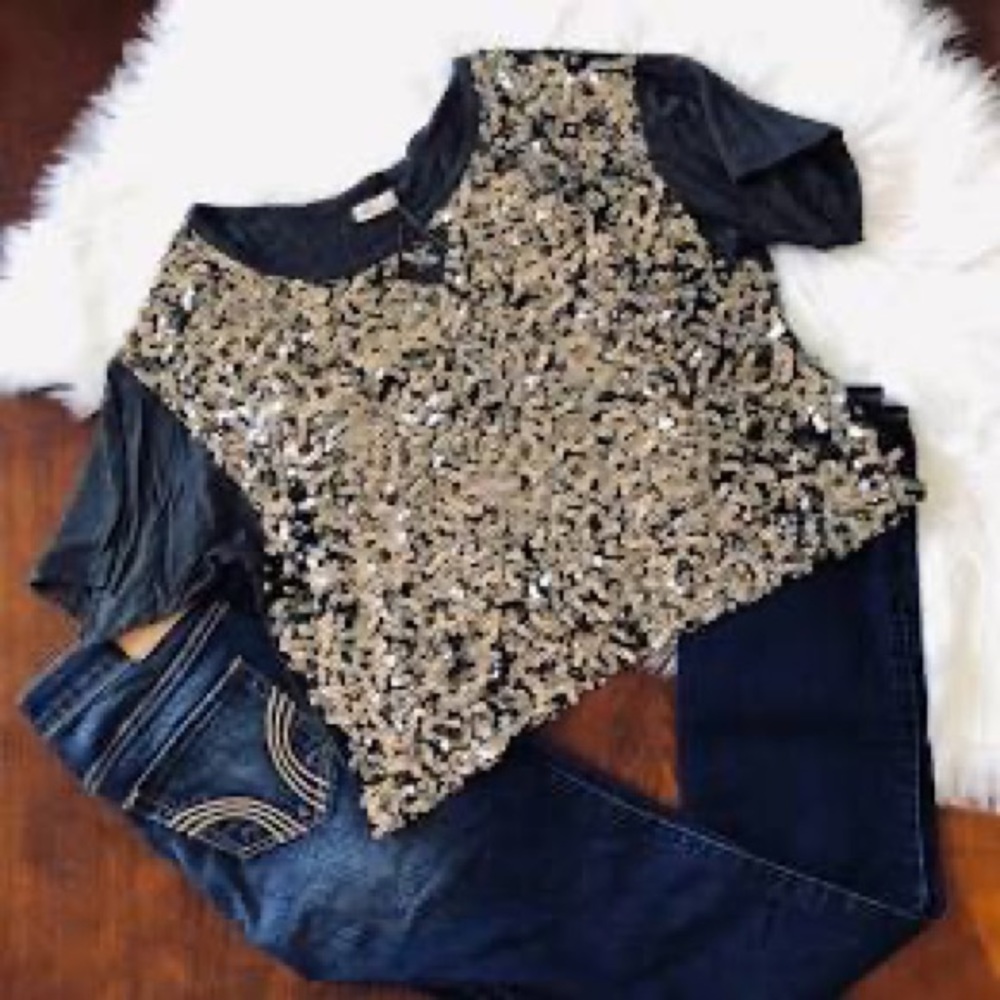 Hollister Cropped Sequin Top
